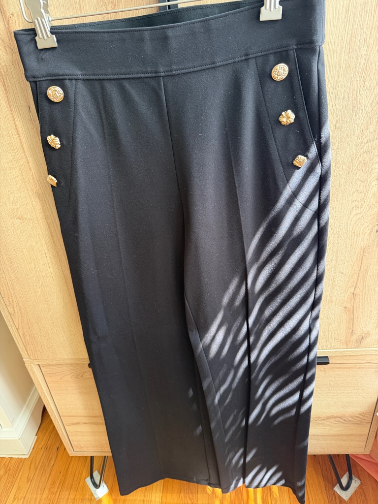 Karl Lagerfeld Black Tailored Pants With Branded Waist Label